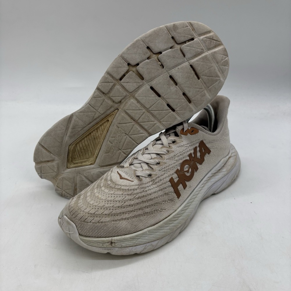 Hoka One One Mach 4 Shoes Womens 8.5 B White Dark Shadow Road Running PROFLY